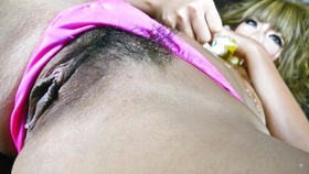 Pretty Japanese hottie Rumika toy fucking her wet muffin